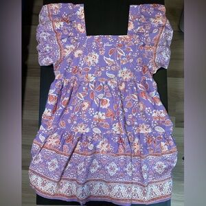 Lavender Floral Loose Mini Dress